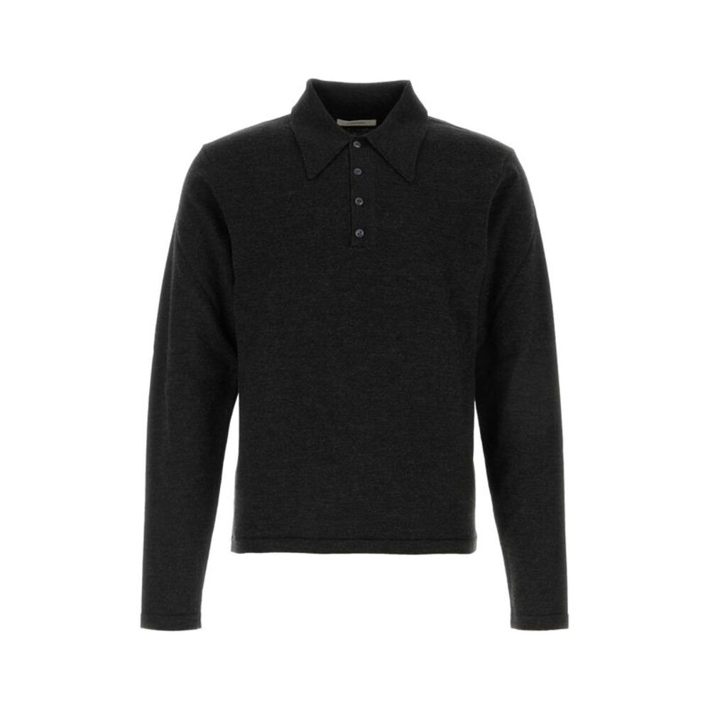 Lemaire Men Slate Wool Polo Shirt